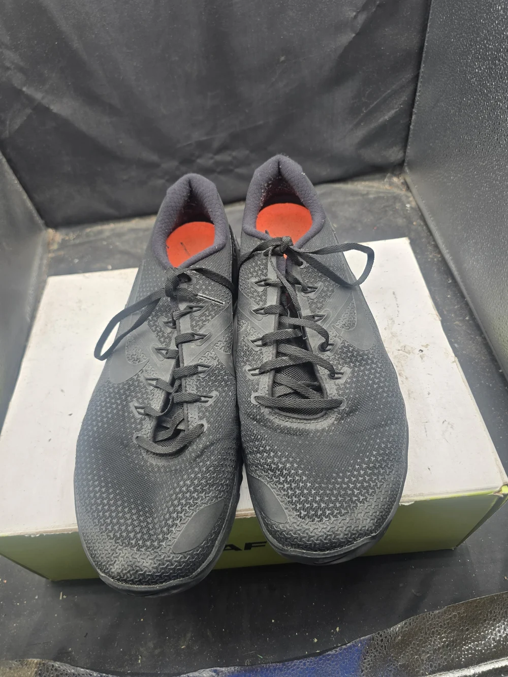 Nike Men's Black Athletic Running Shoes with Red Interior